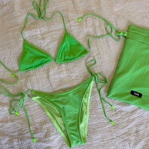 Stevie Lime Green Triangl Bikini